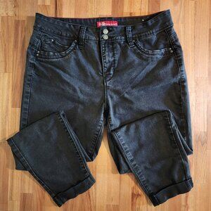 Royalty For Me Skinny Ankle Cuffed Jeans, Black, 12